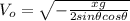 V_{o}=\sqrt{-\frac{x g}{2sin\theta cos \theta}}