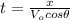 t=\frac{x}{V_{o}cos \theta}