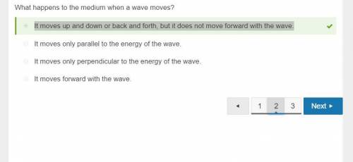 When a wave moves what happens to the medium  it moves foreword with the wave it moves up and down o