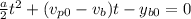 \frac{a}{2}t^2+(v_{p0}-v_b)t-y_{b0}=0