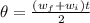 \theta =\frac{(w_{f}+ w_{i})t}{2}