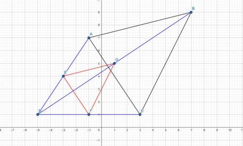 Graph the image of this triangle after a dilation with a scale factor of 1/2 centered at (-5,1)