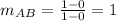 m_A_B=\frac{1-0}{1-0}=1