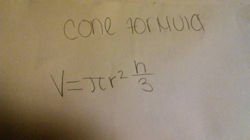 Ineed  with this?  i’m pretty sure it’s about finding the volume of a cone. but i forgot the formula