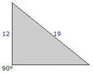 Aright triangle has a leg of 12cm and a hypotenuse of 19cm what is the length of the other leg
