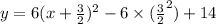 y=6(x+\frac{3}{2})^2-6\times(\frac{3}{2}^2)+14
