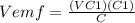 Vemf=\frac{(VC1)(C1)}{C}