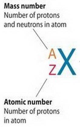 Siven an element's atomic number and mass number, how can you tell the number of protons and neutron