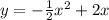 y=-\frac{1}{2}x^2+2x