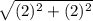 \sqrt{(2)^{2}  + (2)^{2} }