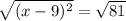 \sqrt{(x-9)^2}= \sqrt{81}