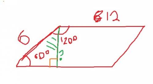 Find the area of a parallelogram with sides of 6 and 12 and an angle of 60°. a:  72√3 sq. units b: