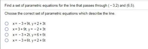 Q10 q6.) find a set of parametric equations for the line that passes through the given points&lt;