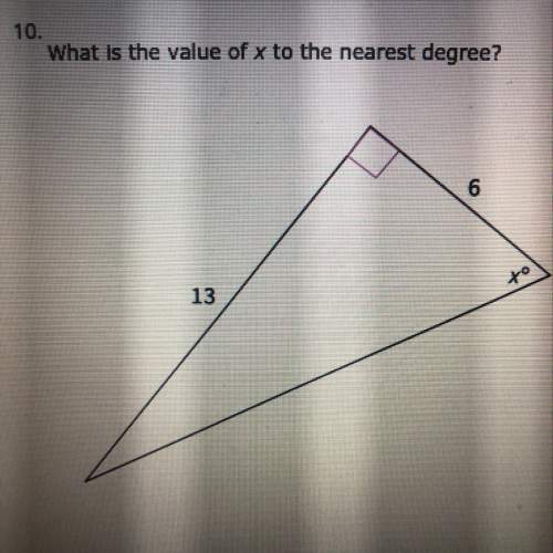 What is the value of x to the nearest degree? ?