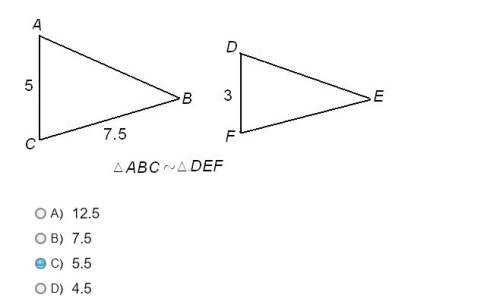 Triangle abc is similar to triangle def. what is the length of ef? correct answer gets brainliest.&lt;