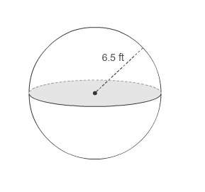 What is the exact volume of the sphere? a. 56.3¯π ft³ b. 274.625π ft³ c. 366.16¯π ft³ d. 1464.6¯π f