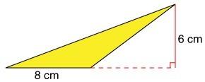 What is the area of the triangle? 96 cm 2 48 cm 2 24 cm 2 cannot be determined