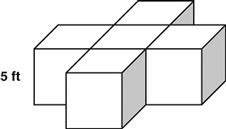 The object below is made up of identical cubes. each cube has edges that are 5 feet long. • what is