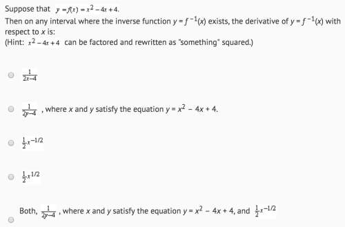Ithink i'm struggling to find the inverse for this one: f(x) = (x^2 - 4x + 4) f(x) = (x - 2)^2 f^1(