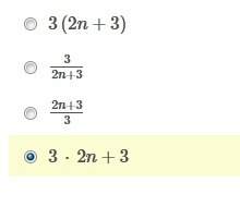 Which variable expression represents the phrase “3 times the sum of twice a number and 3”? i think