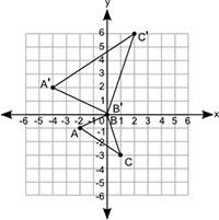 Which set of transformations has been performed on triangle abc to form triangle a′b′c′? dilation b