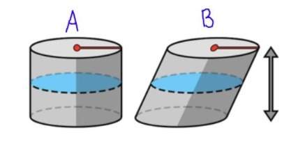 The height and radius are the same in both cylinders. which cylinder has the greatest volume? a) th