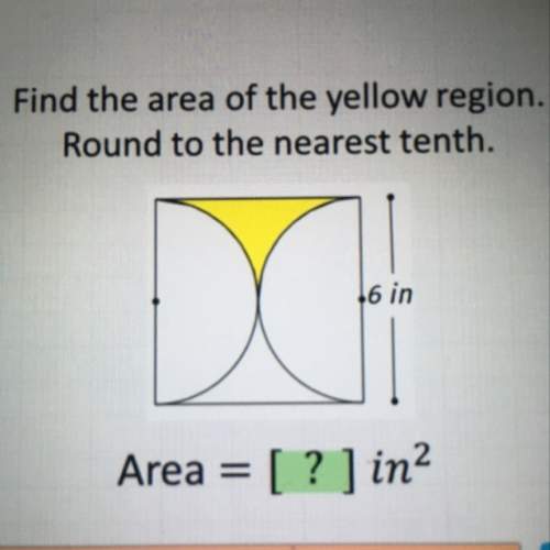 Find the area of the shaded region. side lengths of 6
