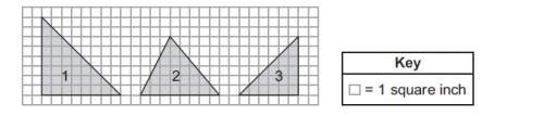 Mika will use copies of one of the triangles shown in the diagram below to cover a rectangular poste