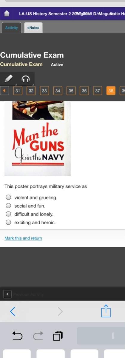 This poster portrays military service as