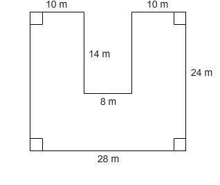 What is the perimeter of this shape? 94 m 96 m 132 m 156 m