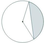 Complete the steps, which describe how to find the area of the shaded portion of the circle. find th