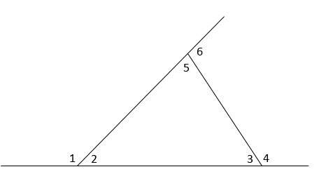 Using the drawing, if the measure of angle 2 is 42° and the measure of angle 3 is 52°, what is the m