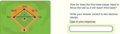 How far does the first-base player need to throw the ball so it will reach third base? write your a