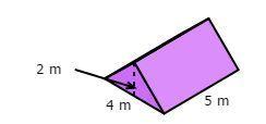 Find the volume of the triangular prism. a) 4 m3 b) 8 m3 c) 12 m3 d) 20 m3