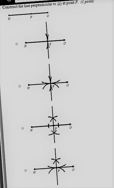 Construct the line perpendicular to ⇒no at point p.