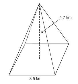 Find the volume of the square pyramid below.
