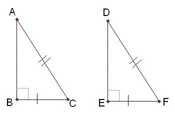 Which reason explains the congruency of these two triangles? a)aaa b)hl c)sas d)sss