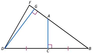 What is dg in the figure? a perpendicular bisector a median an altitude an angle bisector
