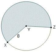 The measure of central angle xyz is 1.25 radians. what is the area of the shaded sector?