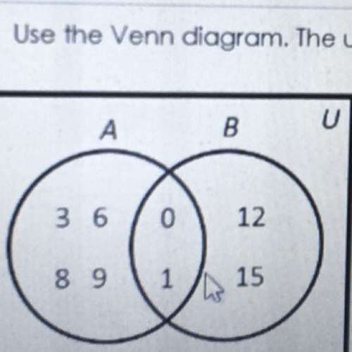 Hurry! use the venn diagram. the universal set is all natural numbers. true false
