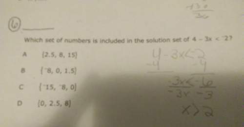 Which set of numbers is included in the solution set of 4-3x&lt; -2