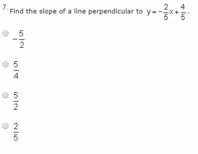 Find the slope of a line perpendicular to