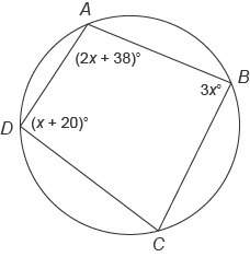 quadrilateral abcd  is inscribed in this circle. what is the measure of angle c? enter your answe