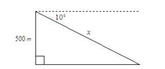 Find the value of x. round to the nearest tenth. the diagram is not drawn to scale.