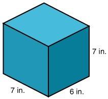 The base of a rectangular prism is 6 in · 7 in. what is the lateral area of the prism? 134 cm2 168