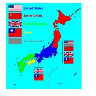 This map shows the occupation of japan following which event? a) world war i b) world war ii c) t