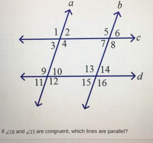 A. lines b and c b. lines c and d c. lines a and b d. no lines are parallel
