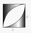 Find the area of the shaded portion in the square. (assuming the central point of each arc is the co