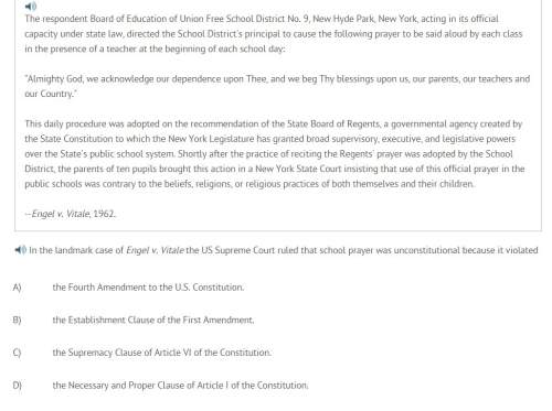 Nthe landmark case of engel v. vitale the us supreme court ruled that school prayer was unconstituti