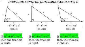 A.s.a. the pythagorean theorem right triangles trigonometryusing the side lengths, determine whether